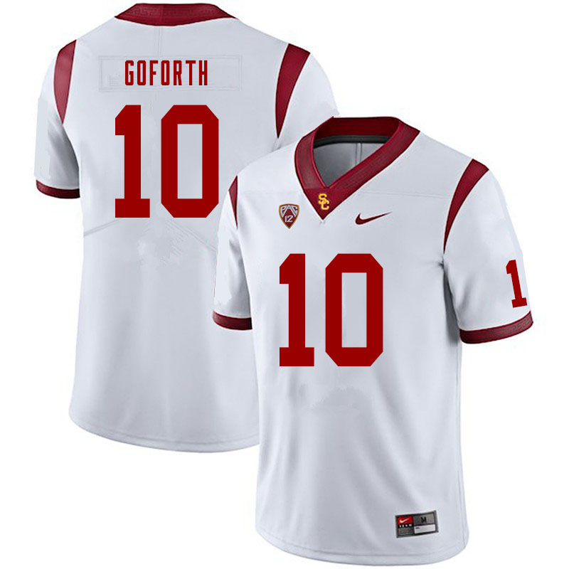 Men #10 Ralen Goforth USC Trojans College Football Jerseys Sale-White